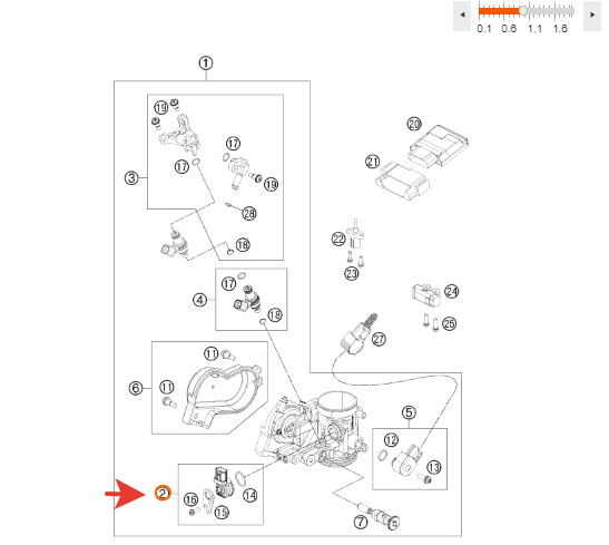 81241085044 КТМ MAP-sensor SX-F/EXC-F 11-15