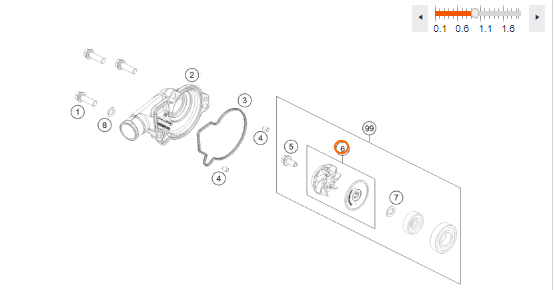 79235055044 КТМ Крыльчатка помпы WATER PUMP WHEEL CPL.