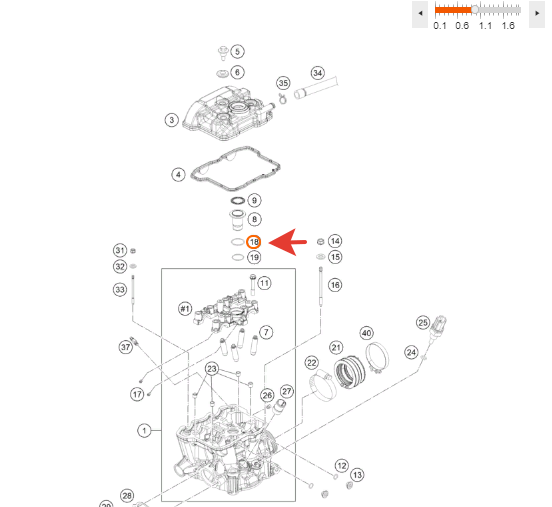 0770260015 KTM Уплотнительное кольцо колодца свечи O-RING 1,5x26