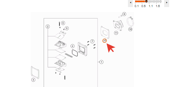 50430098060 КТМ Прокладка лепесткового клапана GASKET INTAKE FLANGE