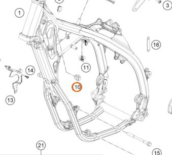 58111076000 KTM Клипса-держатель жгута проводов