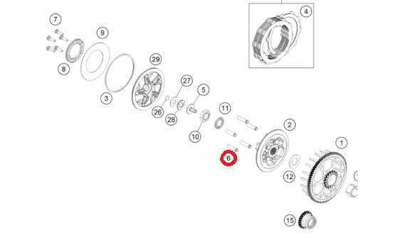 50532004000 KTM Втулка корзины сцепления Sleeve 7.95x31.65