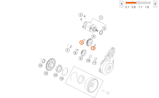 0618081210 KTM Подшипник игольчатый шестерни стартера (Втулка бендикса)