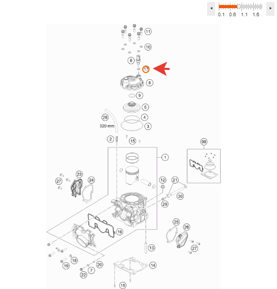 0770100020 KTM О-ринг датчика температуры охлаждающей жидкости