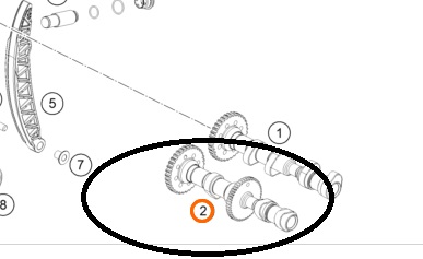 63636510044 KTM Распредвал выпускной Exhaust camshaft