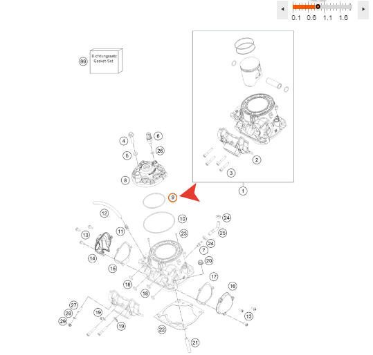 0770078020 KTM Уплотнительное кольцо головки блока 2Т 78х2