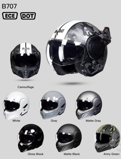 ILM Шлем Модуляр Full Face Modular Motorcycle Helmet Model B707 (M)