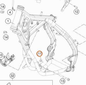 54310086100 KTM Гайка медная закладная крепления ДВС М10