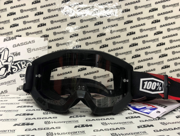 100% Очки Strata Slash / Clear Lens (черные)