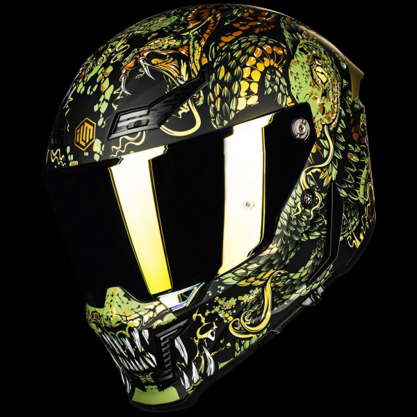 ILM Шлем Интеграл Full Face Racing Helmet Model MF509 Mythology Gold (M)