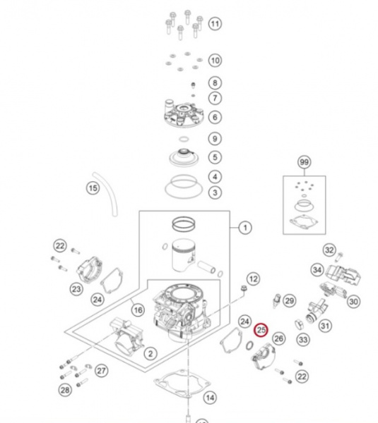 0770002226200 KTM Уплотнительное кольцо X-ring 21.89x2.62 FKM 70