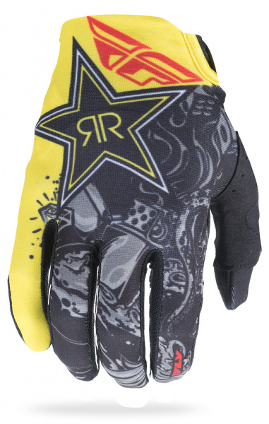 FLY Перчатки Racing Lite Rockstar черный/желтый (8/S)